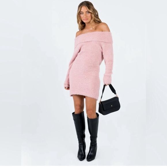 Princess Polly women’s pink Mirrabrook Off Shoulder Mini Dress SIZE L/XL - Picture 7 of 9